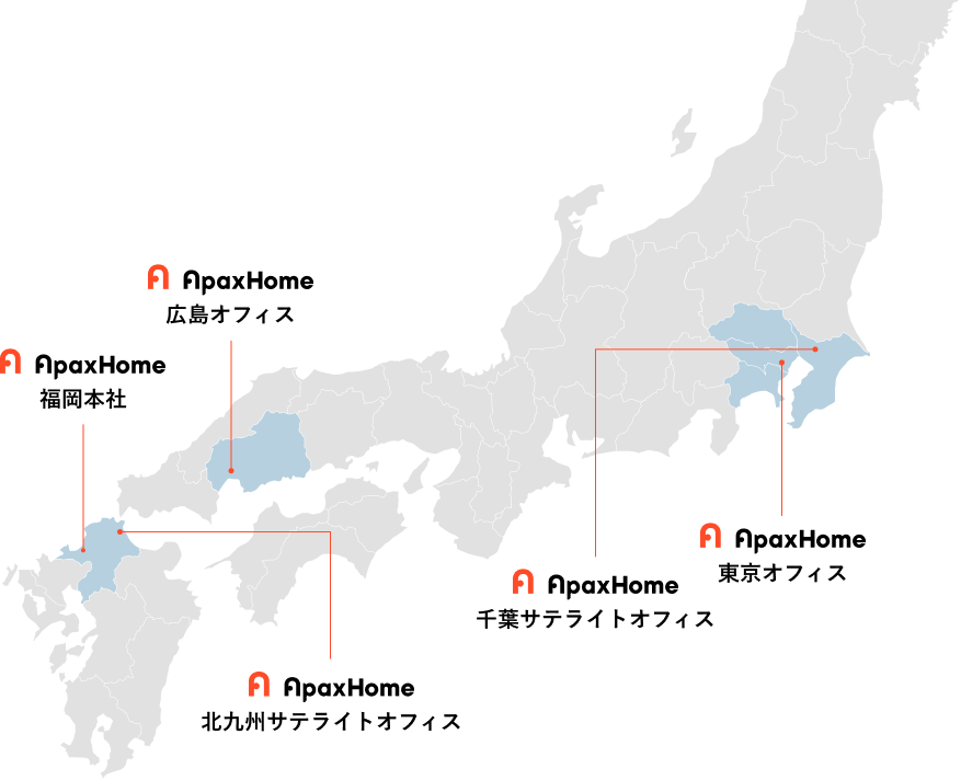 福岡本店を軸に、東京・広島へとネットワークを拡大。