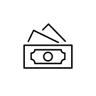 アパート経営の資金を表す紙幣のアイコン