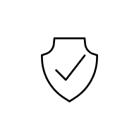 安心の管理体制を守る盾のアイコン