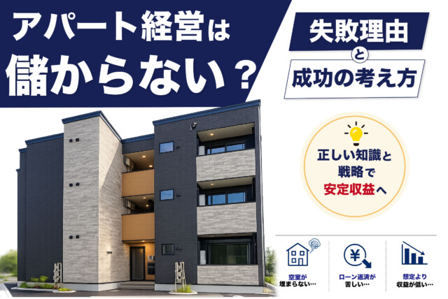 アパート経営は儲からない？初心者が知るべき失敗理由と成功の考え方