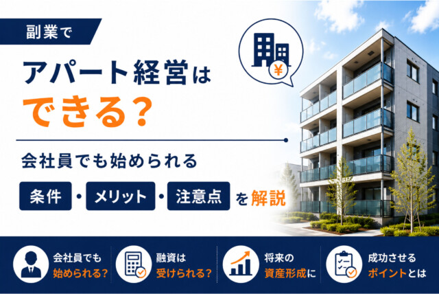 副業でアパート経営はできる？会社員でも始められる条件・メリット・注意点を解説
