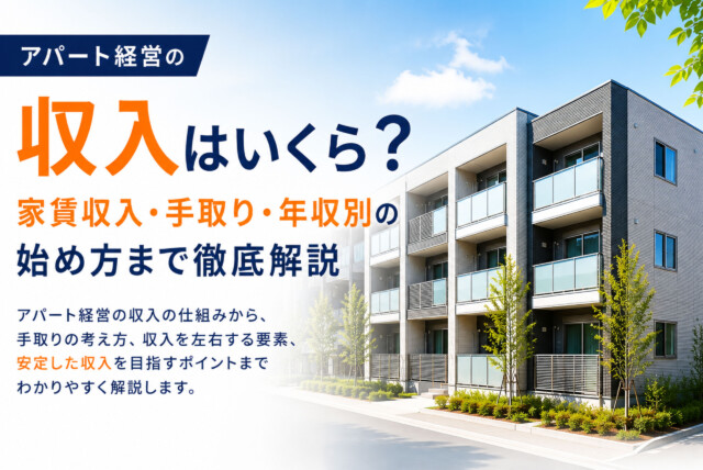 アパート経営の収入はいくら？家賃収入・手取り・年収別の始め方まで徹底解説
