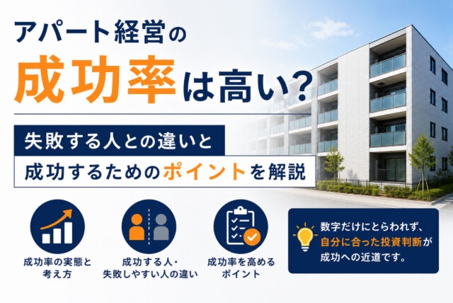 アパート経営の成功率は高い？失敗する人との違いと成功するためのポイントを解説