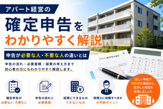アパート経営の確定申告をわかりやすく解説｜申告が必要な人・不要な人の違いとは