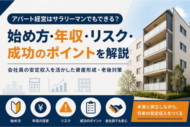 アパート経営はサラリーマンでもできる？始め方・年収・リスク・成功のポイントを解説